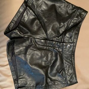 Leather shorts